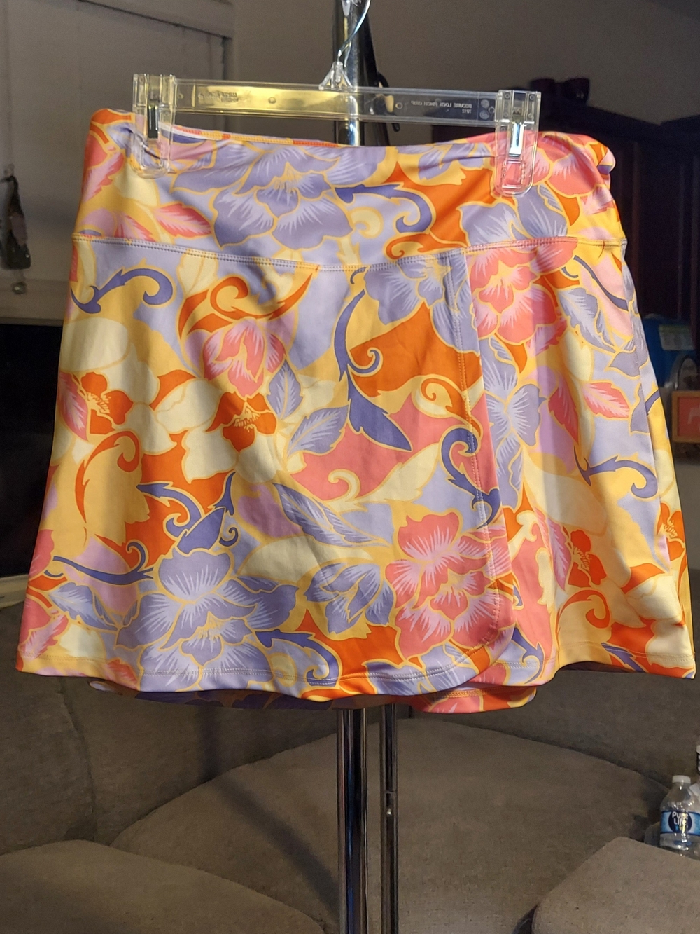 Spiritual Gangster Floral Circle Skirt in Orange, Lavender & Pink